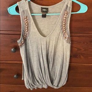 Tank top beaded arm flow- some beading is gone